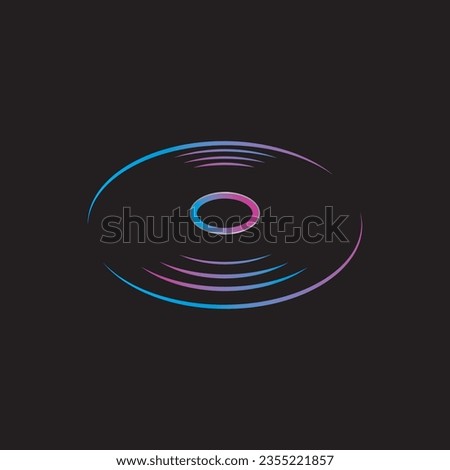 vinyl music element design isolated in black background