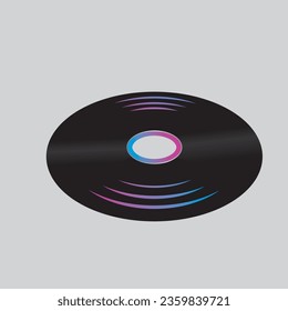 vinyl music element vector design template web