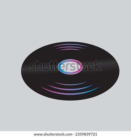 vinyl music element vector design template web