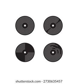 Diseño de Vector de icono de música de vinilo