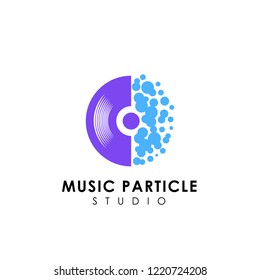 vinyl music logo design template. vinyl disc vector icon symbol design