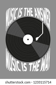 vinyl music lovers vintage turntable poster