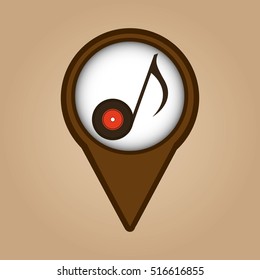 vinyl music note icon symbol design vector illustration eps 10