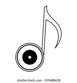 vinyl with music note vector illustration design