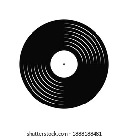 Vinyl music record. Design of retro audio disk. Vintage gramophone disc with cover mockup. Vector illustration