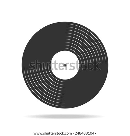 Vinyl music record graphic icon. Vinyl plate sign isolated on white background. Vector illustration