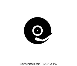 Vinyl Music Record Icon Vector Template