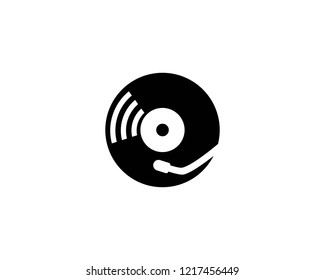 Vinyl music record icon vector template