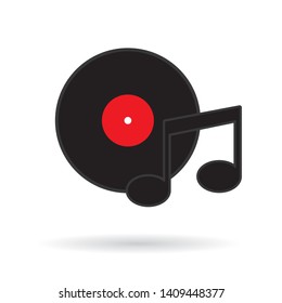 vinyl music record icon- vector illustration