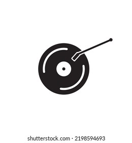 Vinyl music record icon vector template design