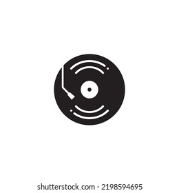 Diseño de plantillas vectoriales de iconos de grabación de música de vinilo