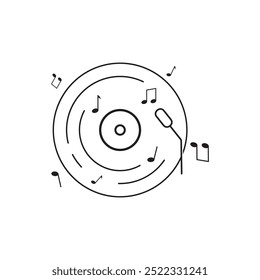 Vinyl music record icon vector template