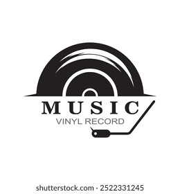 Vinyl-Musik-Datensatz-Symbol, Vektorvorlage
