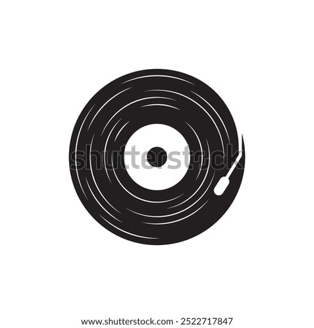 Vinyl music record icon vector template