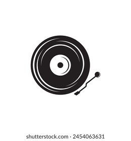 vinyl music record logo vector