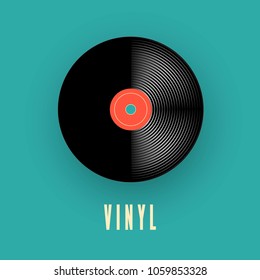 Vinyl music record. old vintage gramophone record. Vector illustration