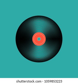 Vinyl music record. vintage gramophone disc. Vector illustration
