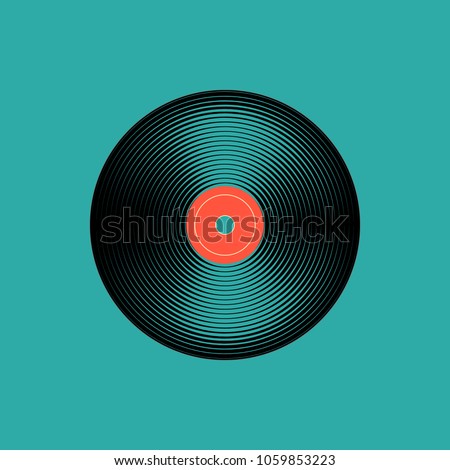 Vinyl music record. vintage gramophone disc. Vector illustration