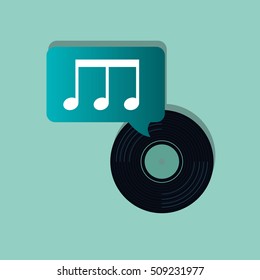 vinyl music vintage icon vector illustration graphic design