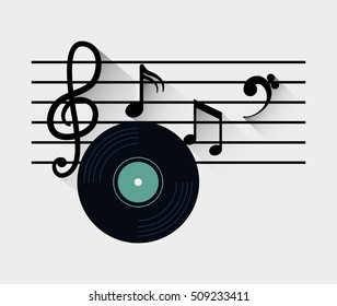 vinyl music vintage icon vector illustration graphic design