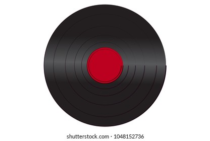 Vinyl musical  retro old hipster vintage gramophone record with on a white background. Vector illustration