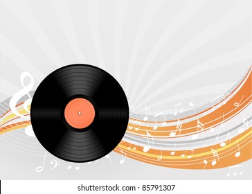 vinyl on wave background