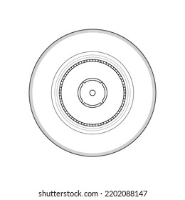 Vinyl Outline Icon Illustration on White Background