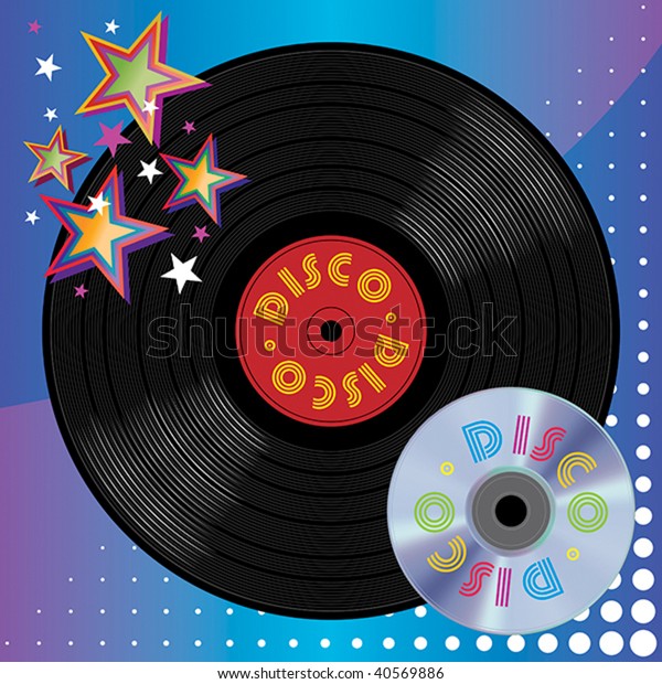 Vinyl Plate Digital Laser Disc Disco Stock Vector (Royalty Free) 40569886