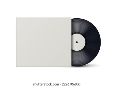 Vinyl plate disc. Realistic vinyl record.  Vector illustration. Eps 10.