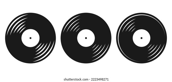 Disco de placa de vinilo. Icono de registro de vinilo.  Ilustración vectorial. Eps 10.