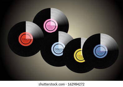 Vinyl plate , disco music media