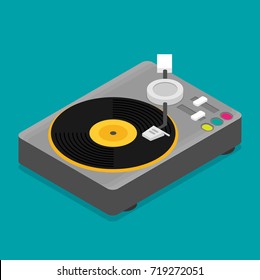 Vinyl player flat vector