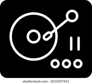 Vinyl Player Glyph Vector Icon Design