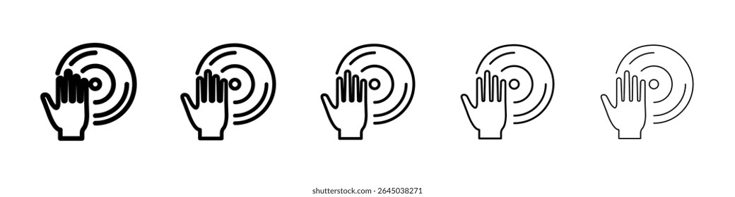 Vinyl player icon filled flat sign concept for web design.