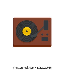 Vinyl player icon. Flat illustration of vinyl player vector icon for web design