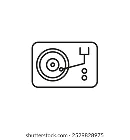 vinyl player icon flat line symbol set.