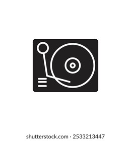 Vinyl player icon Flat line illustration