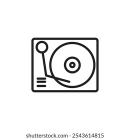 Vinyl player icon Flat line illustration