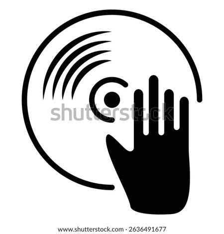 Vinyl player icon Flat outline fill black and white