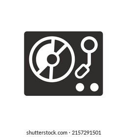 Vinyl-Player-Symbol auf weißem Hintergrund