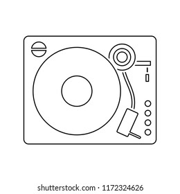 Vinyl player icon. Thin line design. Vector illustration.