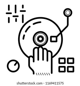 Vinyl player icon vector illustration