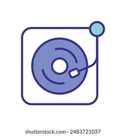 Vinyl Player icons vector stock illustration.