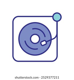 Vinyl Player icons vector stock illustration.