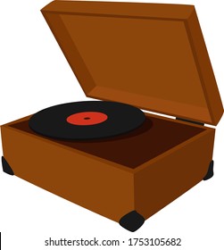 Vinyl-Player, Illustration, Vektorgrafik auf weißem Hintergrund