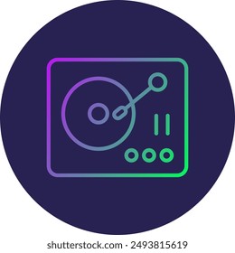 Vinyl Player Line Gradient Icon Design