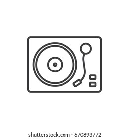 Vinyl player line icon. Retro vinyl record.