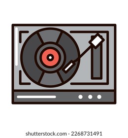 vinyl player music icon isolated design