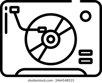 Vinyl Player outline icon vector illustration