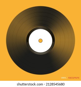 Vinyl Player Record Banner. Music Style Vector Illustration. Retro Party Poster With Vinyl Music Design